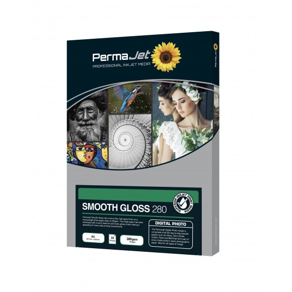 PermaJet Smooth Gloss 280gsm 6x4 Inch Inkjet Paper 100 Sheets PJ50502